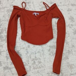 Urban Outfitters Women's Rust Color Cropped Long Sleeve  ~ Size S